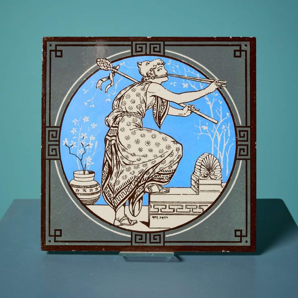 Antique Minton Tile of Musical Classical Figures by John Moyr Smith