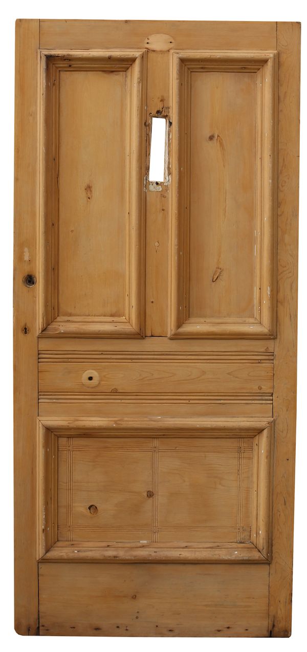 A Victorian Stripped Pine Front Door