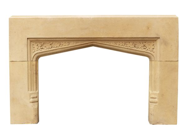 Late Victorian Carved Limestone Fire Surround