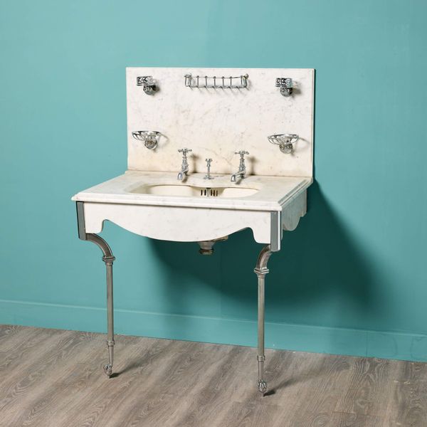 Antique Shanks Carrara Marble Sink