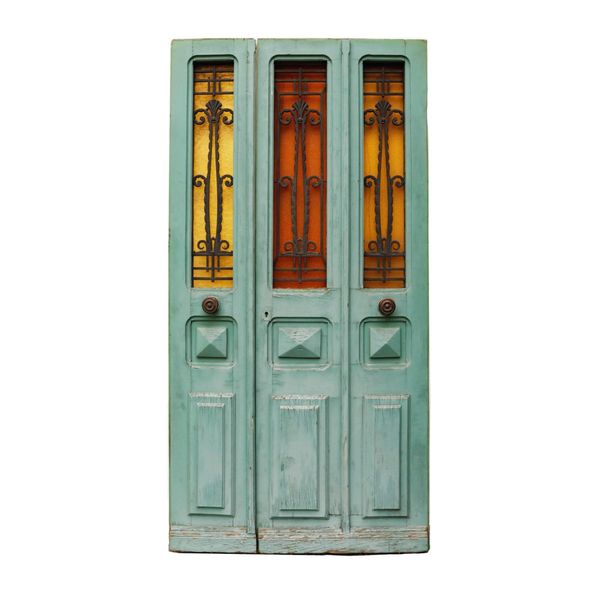 Antique French Art Deco Oak Door