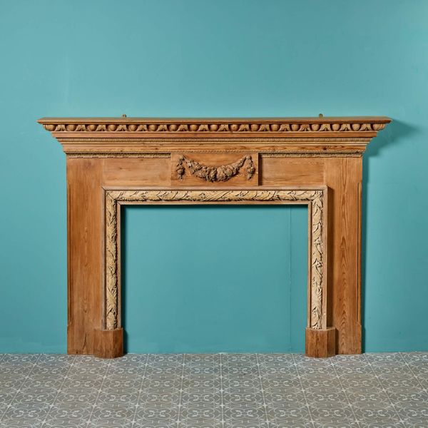 Antique Neoclassical Style Pine Fireplace