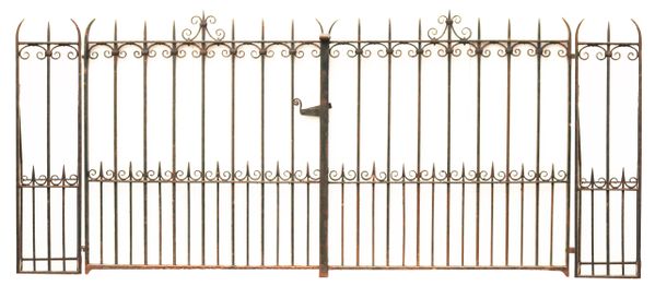 Pair of Wrought Iron Driveway Gates with Posts