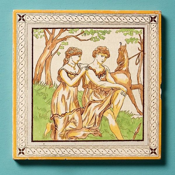 Minton Hollins 8-inch Venus & Adonis Tile