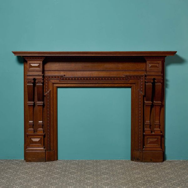 Antique Victorian Style Oak Fire Surround