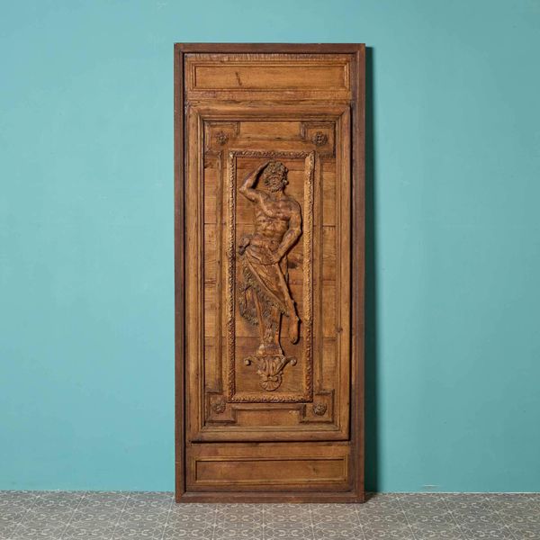 18th Century Medieval Style Carved Oak Door or Panel