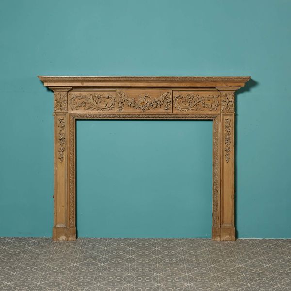 Antique Georgian Style Carved Pine Fire Surround