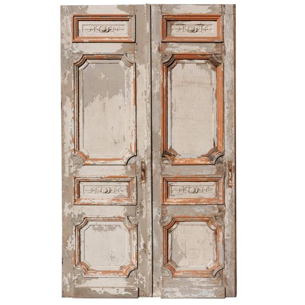 Tall Set of Distressed Antique French Room Dividing Doors