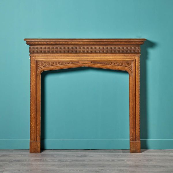 Carved Edwardian Oak Fireplace