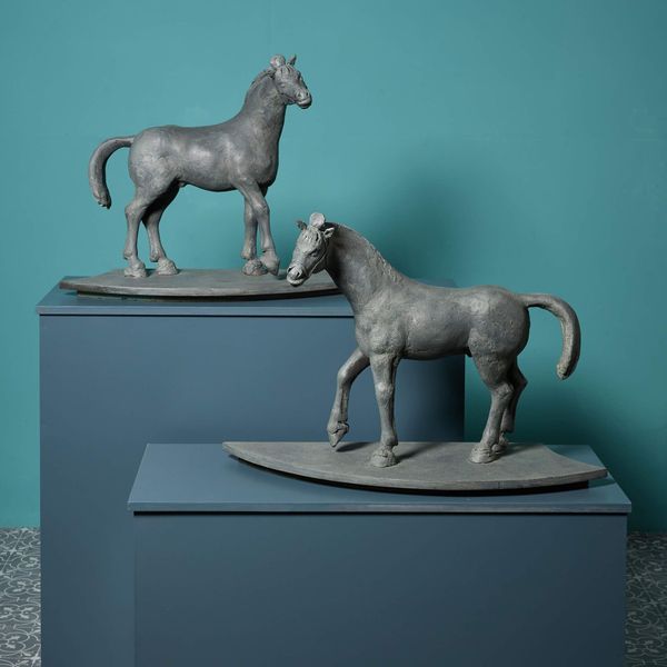 John W. Mills (1933-2023) Two Tang Dynasty Horse Sculptures