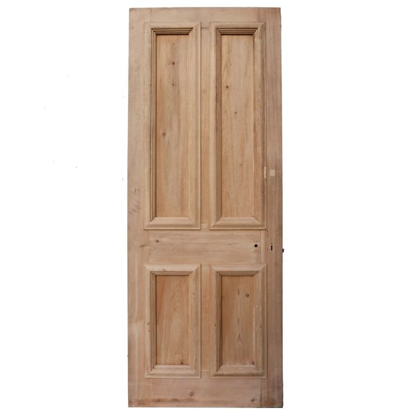 Victorian 4-Panel Stripped Pine Antique Door