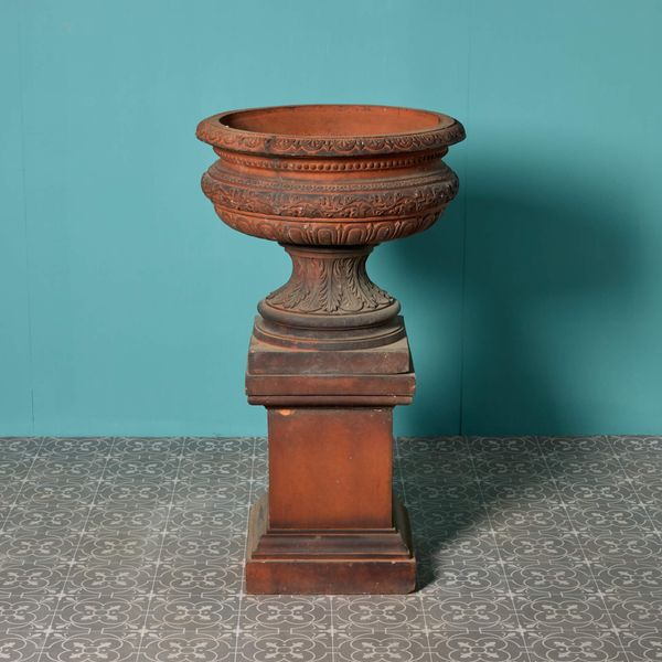 Antique Terracotta Garden Urn Centrepiece