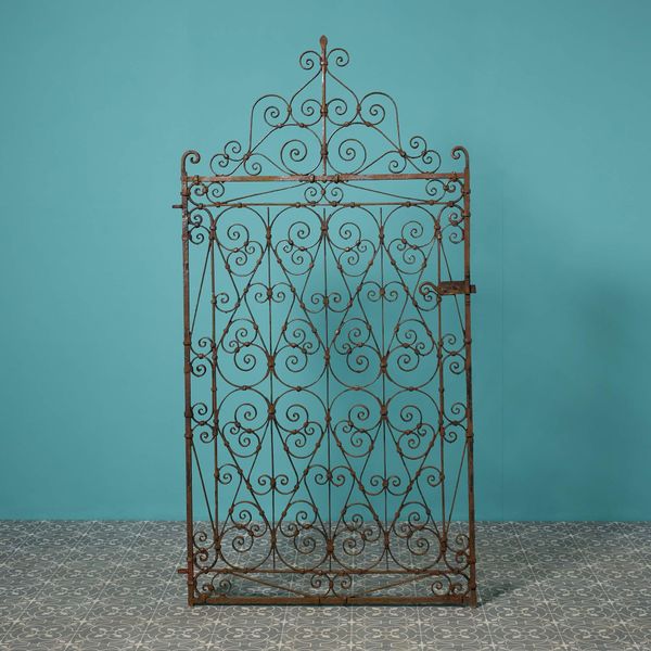 Tall Regency Style Wrought Iron Garden Side Gate