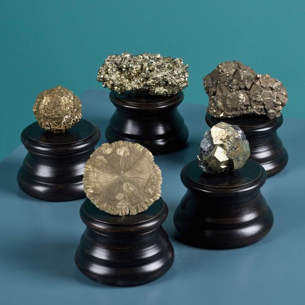 Collection of 5 Natural Pyrite Mineral Specimens