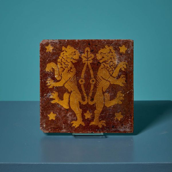 19th Century Heraldic Lion Tile by Minton