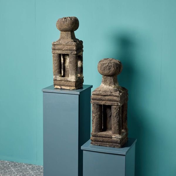 Pair of 18th Century English Sandstone Finials