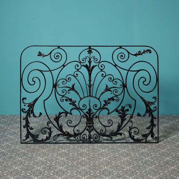 Large Georgian Era Decorative Wrought Iron Panel