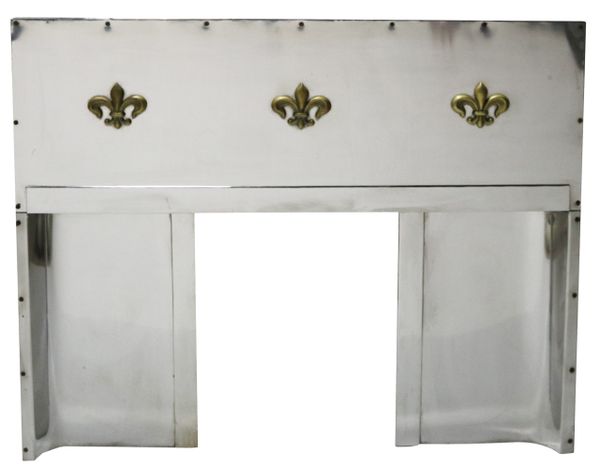 An Art Deco Stainless Steel Fireplace Insert