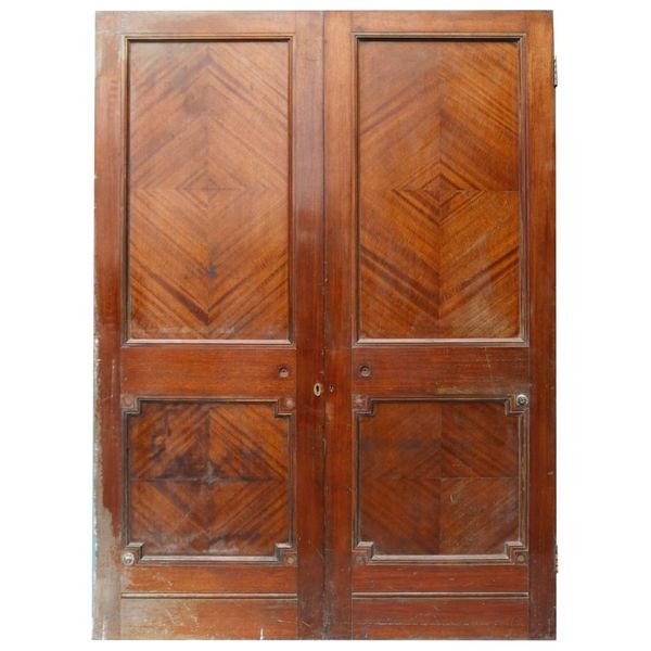 Set of Veneered English Victorian Double Doors