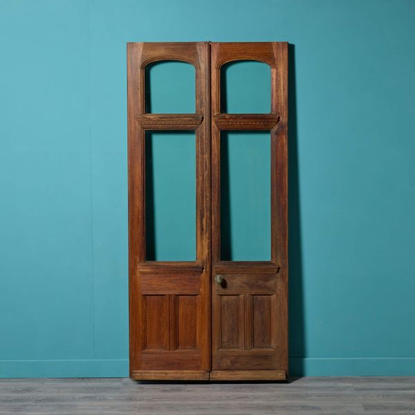 Set of Antique Teak Glazed Double Doors