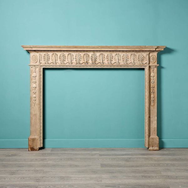 Antique George III English Pine Fire Surround