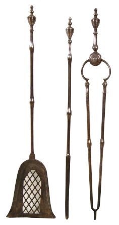 A Set of Georgian Polished Steel Fire Tools