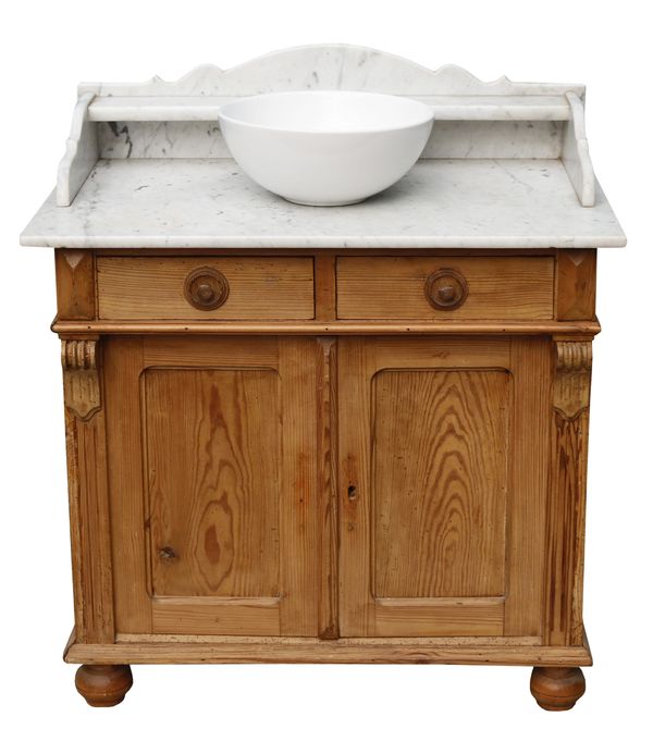 A Reclaimed Victorian Style Carrara Marble Washstand