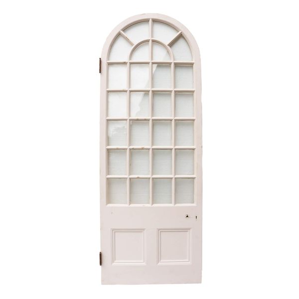 Antique White Pine Arched Glazed Door