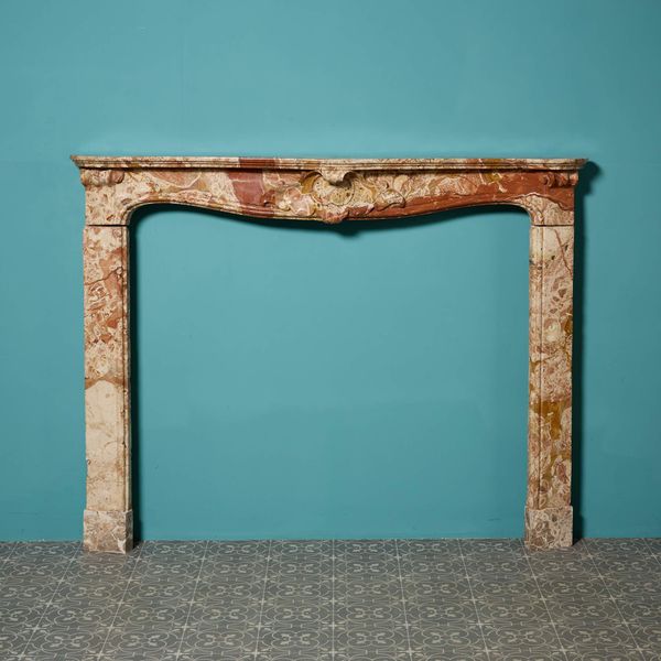 18th Century Italian Macchia Vecchia Marble Fireplace