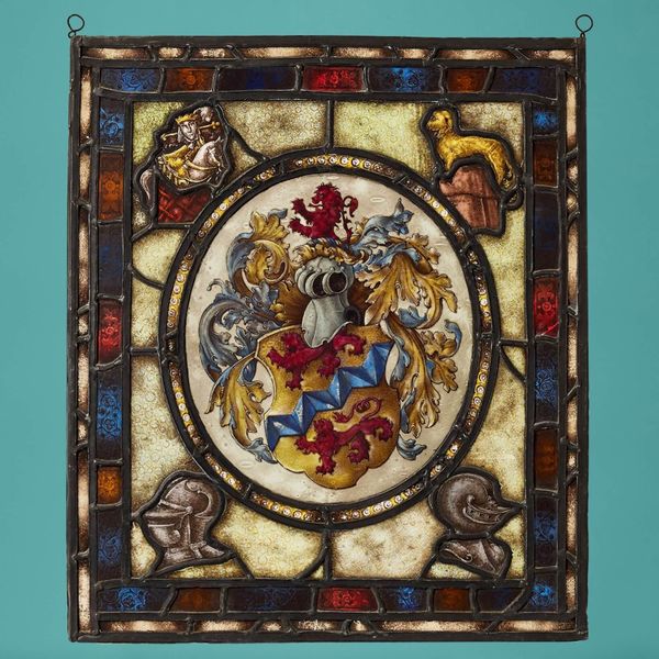 Antique English Heraldic Stained Glass Window