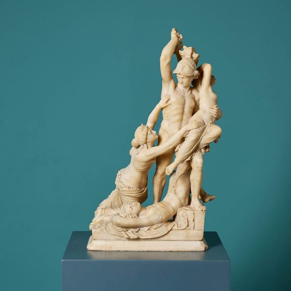 Antique Alabaster Sculpture of Mythological Scene