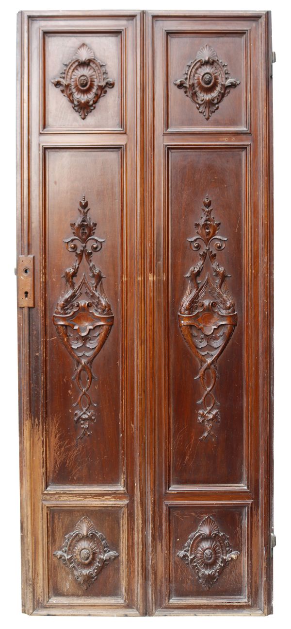 Reclaimed Carved Walnut Door