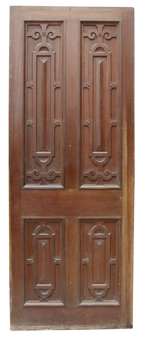 A Reclaimed Jacobean Style Carved Oak Interior Panel