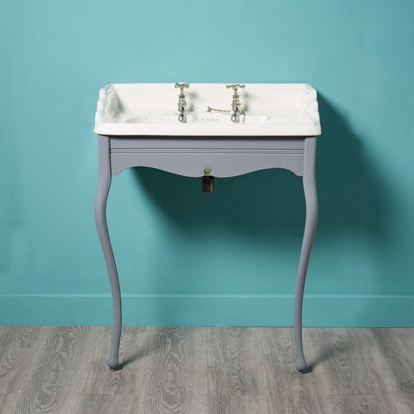 Antique Victorian Sink with Primed Cast Iron Stand