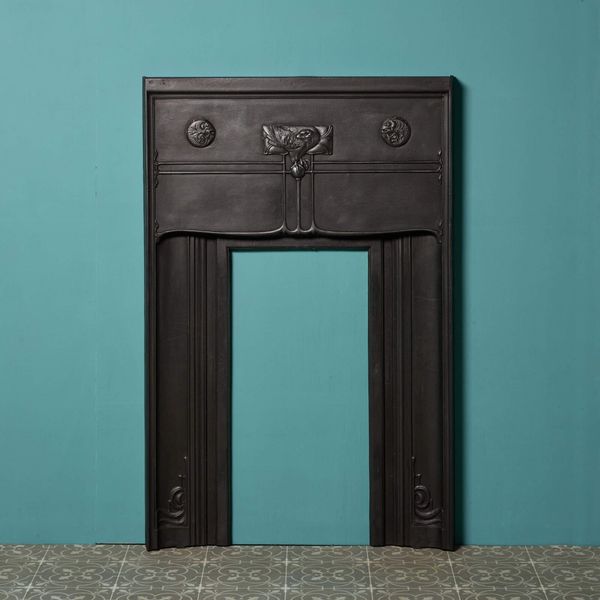 Art Nouveau Cast Iron Fire Surround