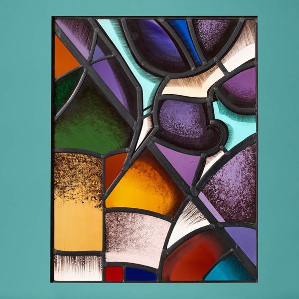 Geometric Style Stained Glass Panel by Goddard & Gibbs