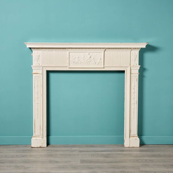 Antique Pine & Composition Painted Fire Surround