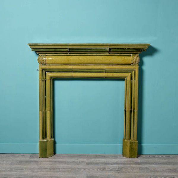 Antique Doulton & Co Glazed Green Fire Surround