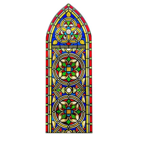 Victorian Stained Glass Arched Church Panel