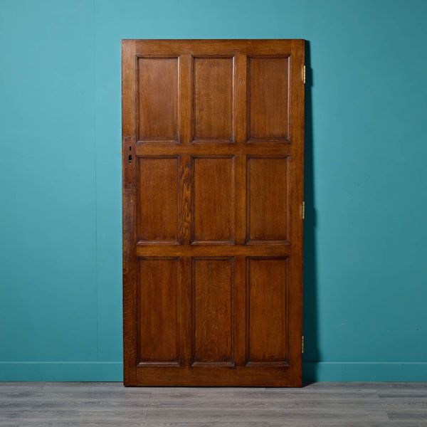 Antique 9 Panel Solid Oak Door